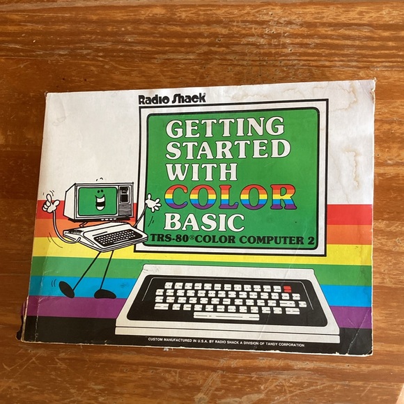 Radio Shack TRS-80 joysticks, game cable, game cartridge and Color Basic manual - Picture 3 of 12